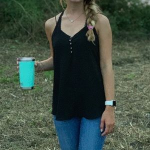 Black strappy tank top